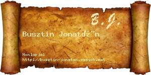 Busztin Jonatán névjegykártya